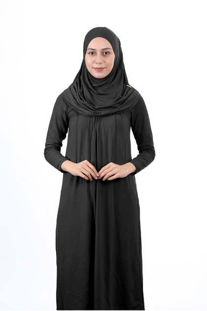 Waiter Size 12-15 Years Black Self-Headband One Piece Women's Prayer Dress