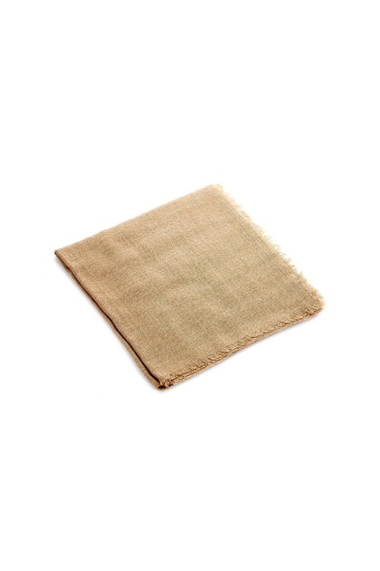 Flamed Square Cotton Blanket - Cream