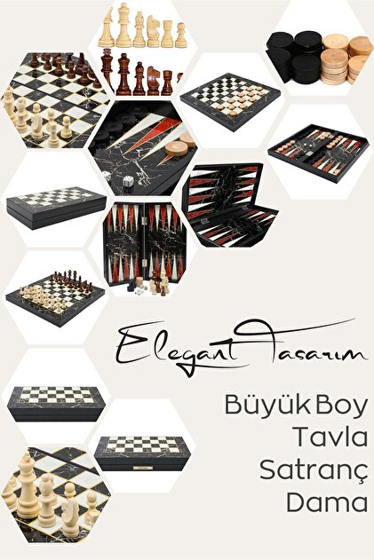 Cooper Chess Kişiye Özel Büyük Boy 50cm Mermer Desenli Premium