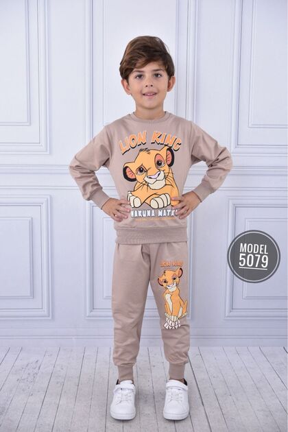 Lion King Printed Two Thread Combed Cotton Double Suit