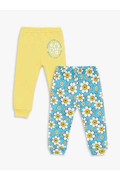 LUGGI BABY Baby Girl Pajama Bottom with Elastic Waist 2-Piece