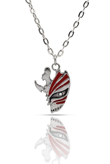 Bleach Ichigo Hollow Mask Anime Necklace - Silver Color with Enamel Classic Chain