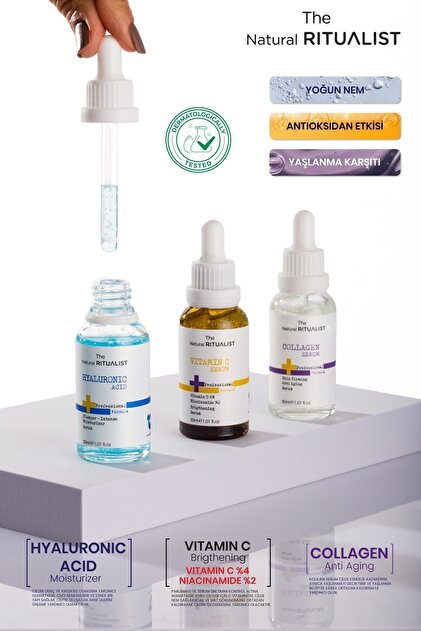 The Natural Ritualist 3'lü Cilt Bakım Serum Seti ( Hyaluronic Acid