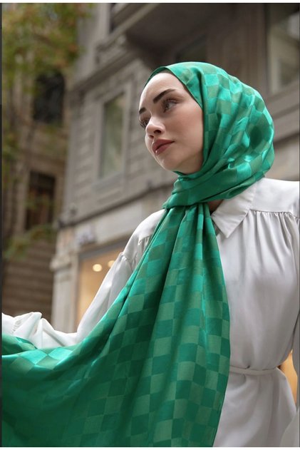 Shawl - Checkerboard Pattern Jacquard Shawl Seasonal Fabric Fashion Product Trend