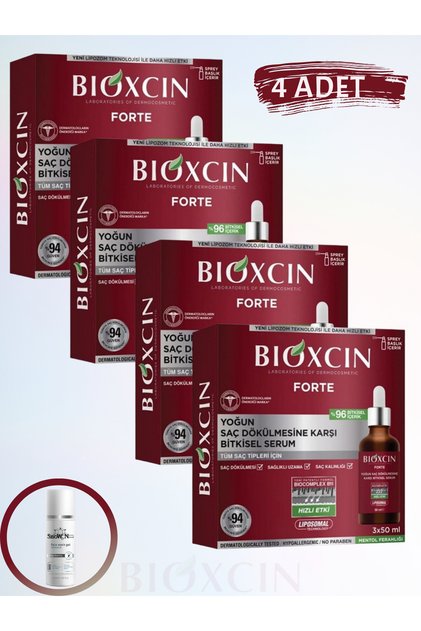 Forte Serum 3X50 ml (4 Pcs) Intensive Herbal Serum Against Hair Loss & (1 Pc) Facial Cleansing Gel