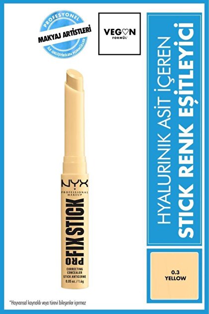 エクスケア　アップスティック NYX Professional Makeup Pro Fix Stick Renk Eşitleyici - 0.3 Yellow