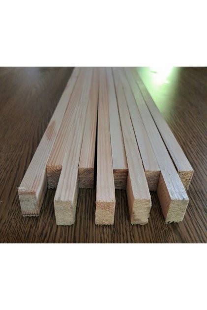 Ahşap Çıta, Dekoratif Çıta 25 Adet 1 Cm X 2 Cm X 50cm (DUVAR ÇITASI) Silinmiş Çıta, Köknar