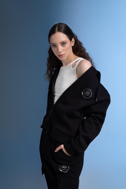 Fit Oversize Fit Hooded Zippered Sweatshirt Z3723Az22Wn