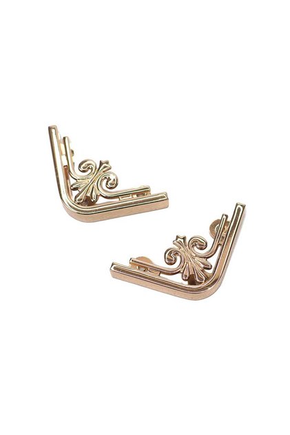 Motifli Çanta Köşe Aparatı - Gold (Çift)