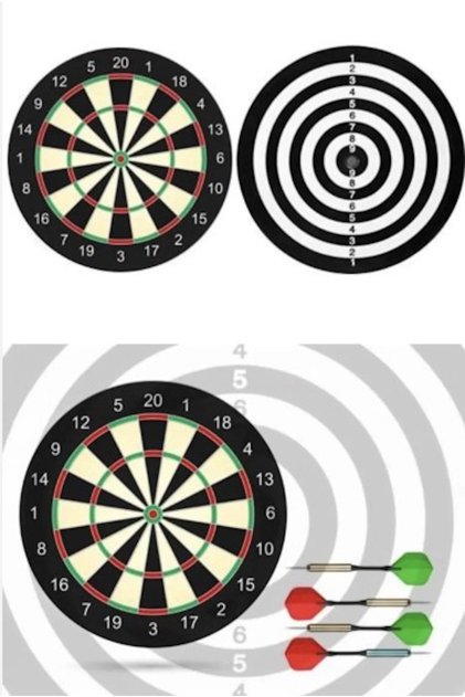 4 Oklu Ahşap Gövdeli Yuvarlak Çift Taraflı Dart Seti 28 Cm Ok Çocuk Yetişkin Ofis Ev Atma Oyunu