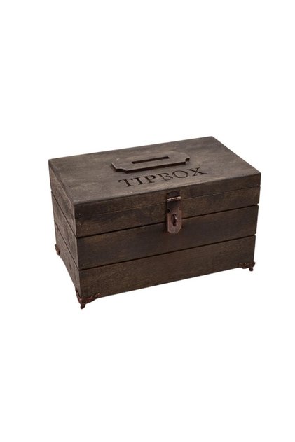 Medicine Box or Piggy Bank with Metal Legs, Wide and Deep, Rustic Black, 24cm X 14cm, Can Be Used with a Padlock, Gift.