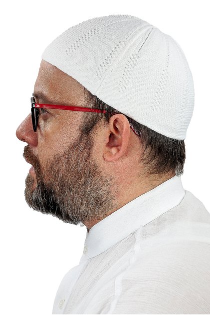 Orlon محبوك قبعة صوف الشتاء Skullcap نمط البقلاوة الأبيض