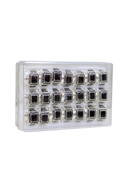 42-Piece Men's Rings - With Square Stones and Tugras