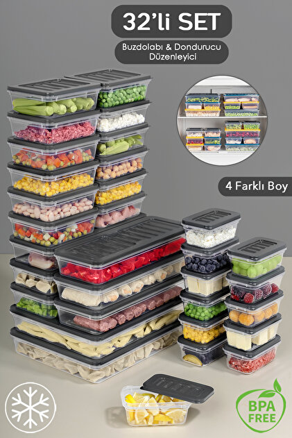 Meleni Home 32 Parça Mikrodalga ve Difrize Uygun Saklama Kabı