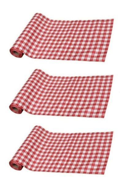 Sıvı Geçirmez Kullan At Masa Örtüsü 30 Adet 100x120 cm Kırmızı Kareli