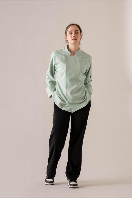 C-04 SOFT LINEN -Mint Yeşili Keten Şef Ceketi Kadın