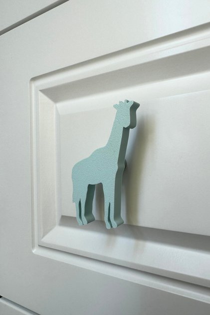 Blue Giraffe Cabinet Handle - Modern, Stylish and Durable Furniture Handle for Children's Room, Kitchen and Bathroom