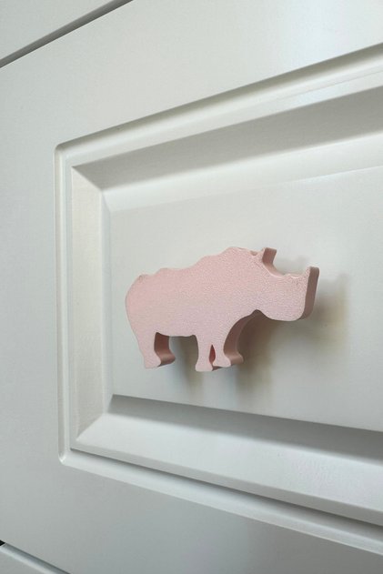 Pink Rhino Cabinet Handle - Modern, Stylish and Durable Furniture Handle for Children's Room, Kitchen and Bathroom