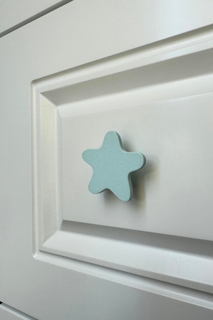 Blue Star Cabinet Handle - Modern and Durable Furniture Handle for Children's Room, Kitchen and Bathroom, Dy