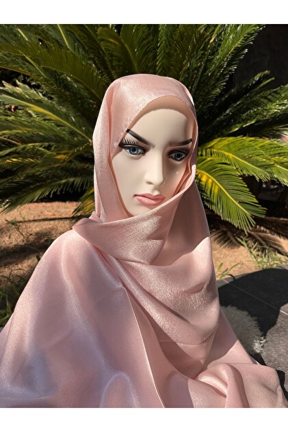 ahhu Gold Silk Janjan Hijab Evening Dress Shawl- Trendyol