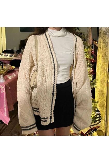 Köstebek Bej Taylor Swift - Cardigan Oversize Hırka - Fiyatı