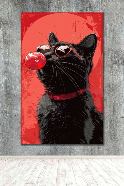 RED CAT MODERN KANVAS DUVAR DEKORU