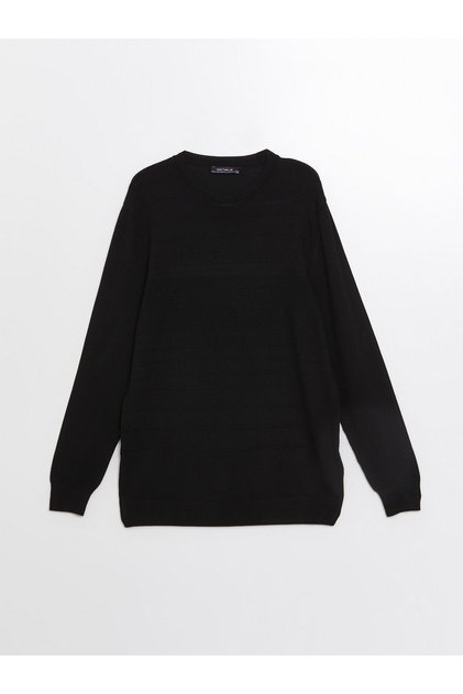 Crew Neck Long Sleeve Men's Knitwear Sweater - W46386Z8