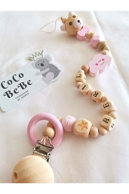 Baby Pacifier Chain Made of 100% Natural Wooden Products