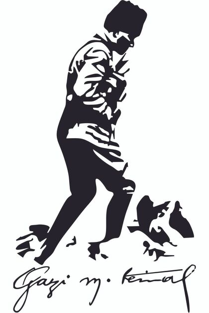 Ataturk Silhouette Auto Sticker Car Sticker Glass Sticker 20 Cm