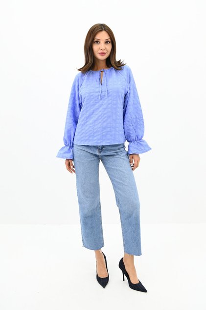 Women's Tie-Detail Collar Shirt 1718-25