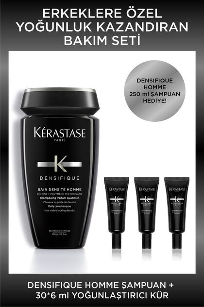 Kerastase Densifique Homme Yoğunlaştırıcı Bakım Kürü 30x6ml + Bain