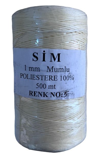 1 Millim Waxed Saraç Leather Rope Bobbin 500 Meters