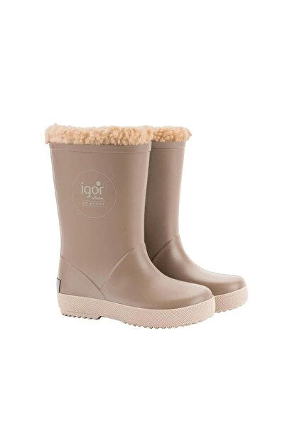 W10293 Splash Dk Borrequito Elmwood Beige Winter Brown Children's Rain Boots