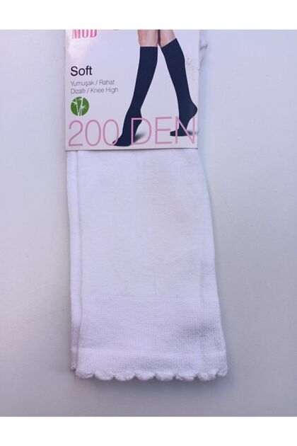 Daymod Women's White Soft Bamboo Knee Length Trousers Socks 6-pack