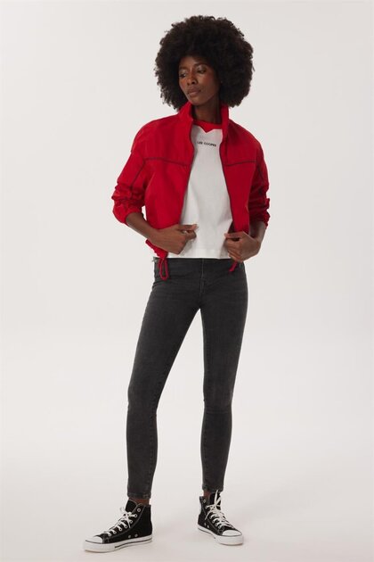 Bianca women's raincoat - coral