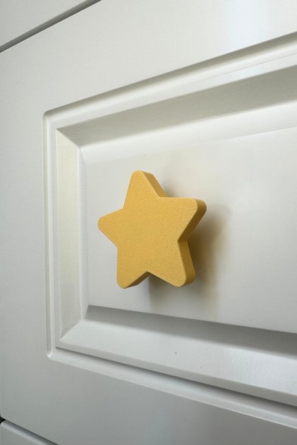 Yellow Star Cabinet Handle - Energetic and Durable Furniture Handle for Children's Room, Kitchen, Bathroom