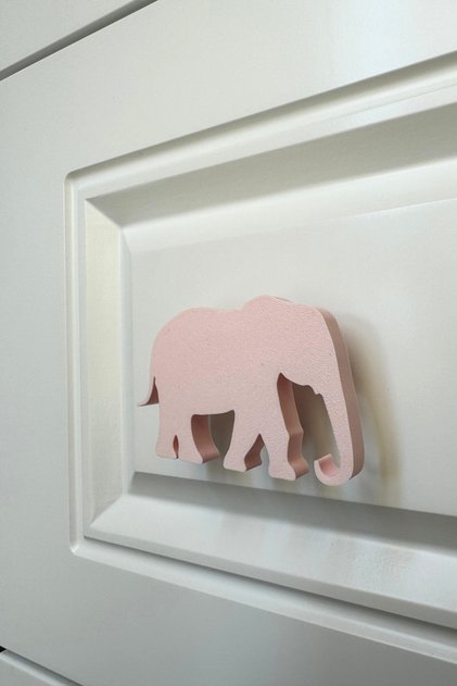 Pink Elephant Cabinet Handle - Modern, Stylish and Durable Furniture Handle for Children's Room, Kitchen and Bathroom