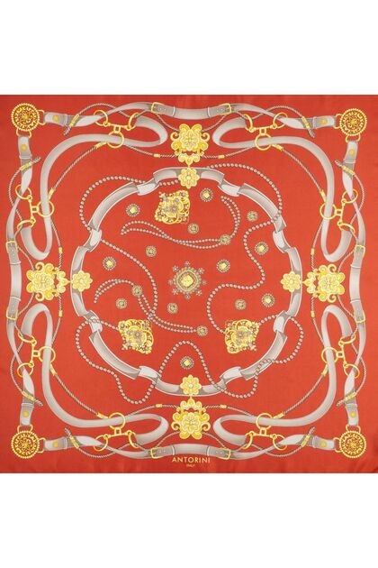 Gold & Bridle Italyan Malı Limited Edition El Yapımı Fular Bandana Şal Como Eşarp