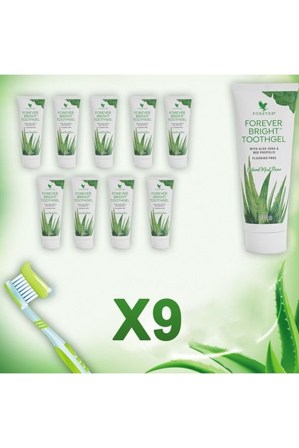 Forever Bright Toothgel Aloe Vera Toothpaste Set of 9
