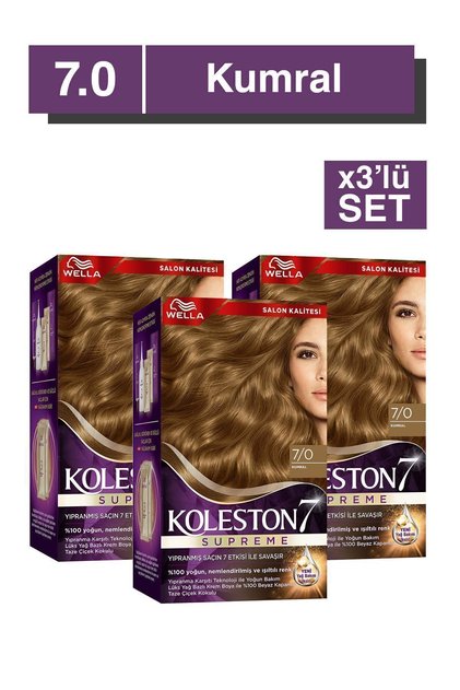 Koleston Supreme Kit Saç Boyası 7/0 Kumral X3 Adet