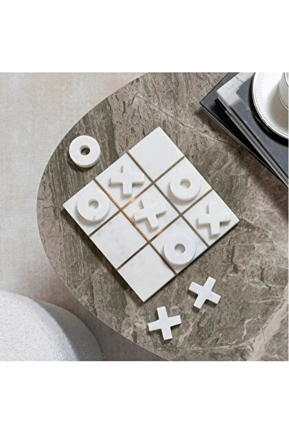 Sümeyra Marble Art Doğal Mermer X0X Oyun Takımı | Tic Tac Toe Game
