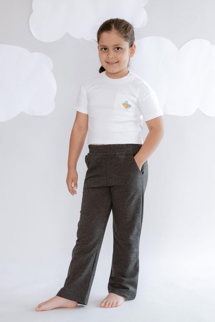 Girl's Spanish Leg Sweatpants 761 Anthracite