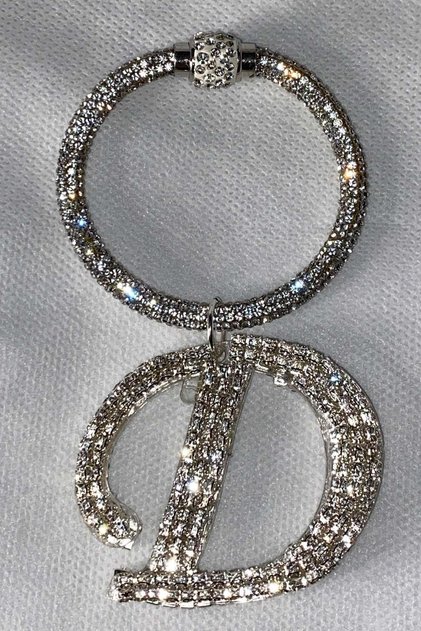Stone Bracelet Keychain with Letter D