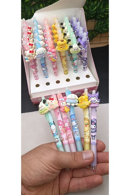 sanrio kawaii 3D figürlü silinebilir mürekepli silgili tükenmez kalemler okul öncesi hediyelik 1adet