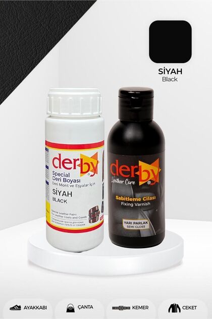 Special Siyah Deri Boyası Ve Cilası 100 ml - 2'li Set / Mont Eşya Çanta Deri Boyası