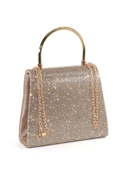 KEEBA Gold Colored Stone Detailed Women's Evening Dress Clutch Bag -  Suitable for Invitation Night- Trendyol