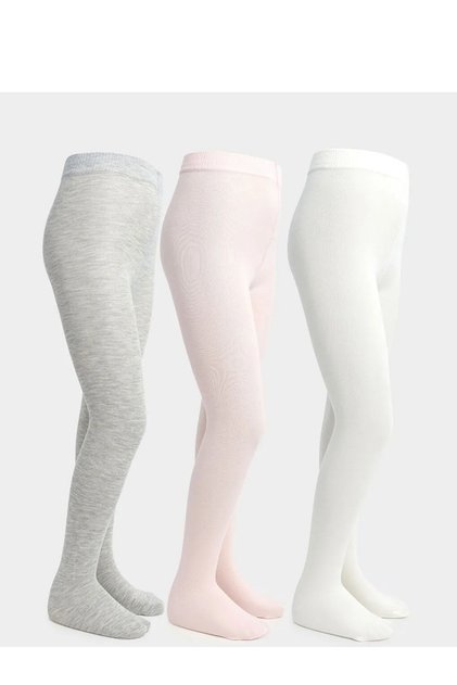 Lcw Kids Light Pink Basic Girls' Pantyhose 3-Piece