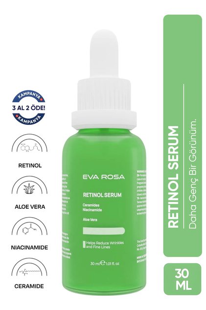 Yaşlanma Ve Kırışıklık Karşıtı Retinol Serum 30 ml (ONARIR, NEMLENDİRİR, AYDINLATIR)