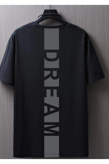 Men's Black Back Dream Printed Oversize T-shirt