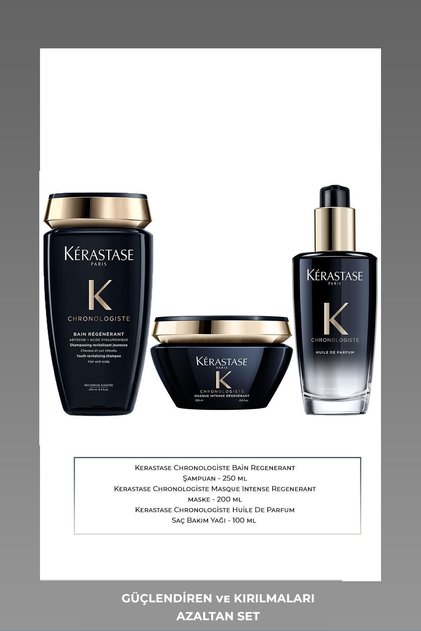 Kérastase Chronologiste Havyar Özlü Set Pre-Cleanse 200 ml + Maske 200 ml + Huile De Parfum 100 m